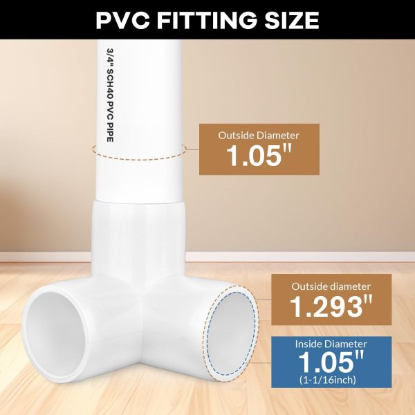 TianTianUp 3 Way PVC Fittings Elbow 3/4 Inch UPVC-1