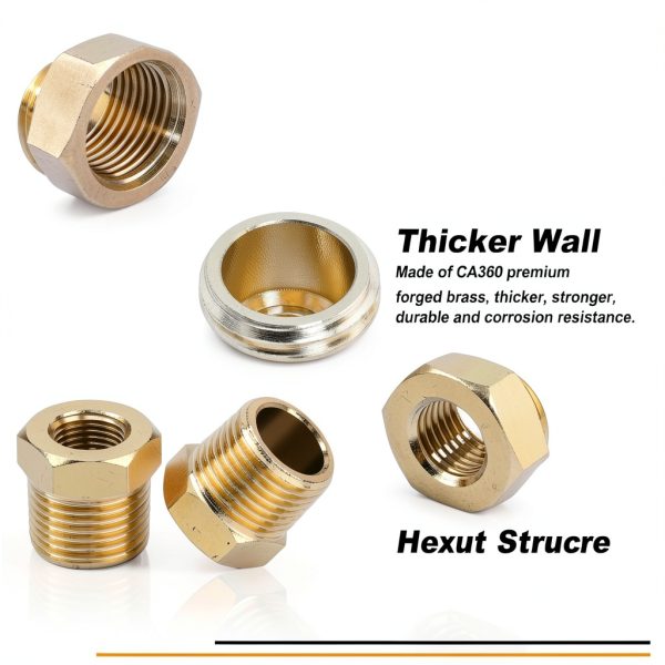 KOOTANS Brass Hex Bushing Pipe Fittings Reducer Kit-2