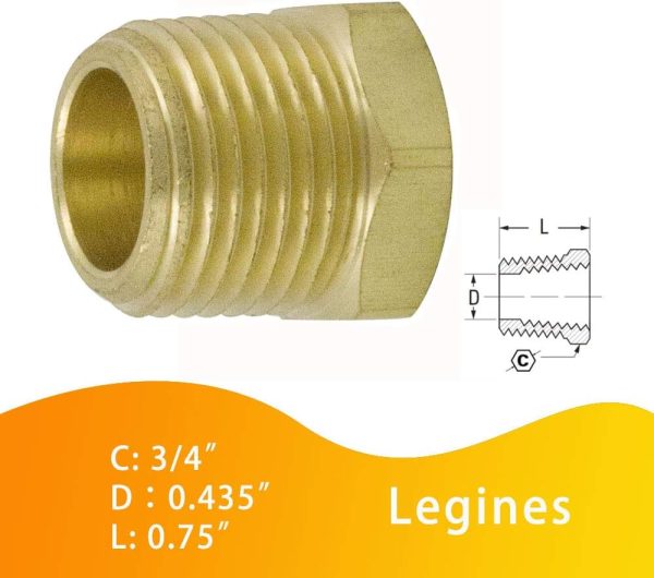 Legines Brass Bushing Pipe Fitting Hex Connector NPT Thread-3
