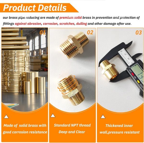 Gadoutcover Brass NPT Reducer Pipe Fittings Industrial-2