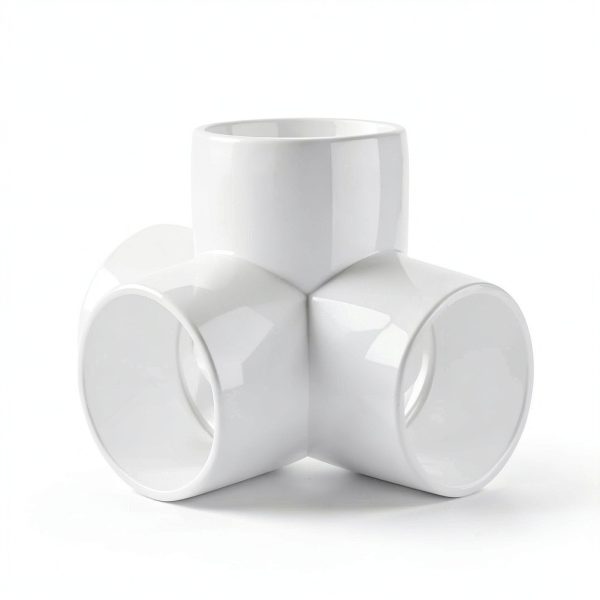 Zernmiarder PVC Pipe Fittings 4 Way Elbow White Industrial-3