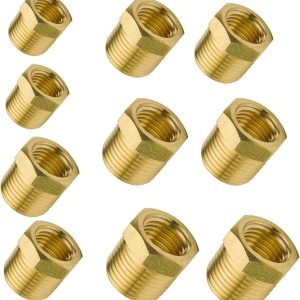 Legines Brass NPT Reducer Bushing Pipe Fittings 10 Pcs-0