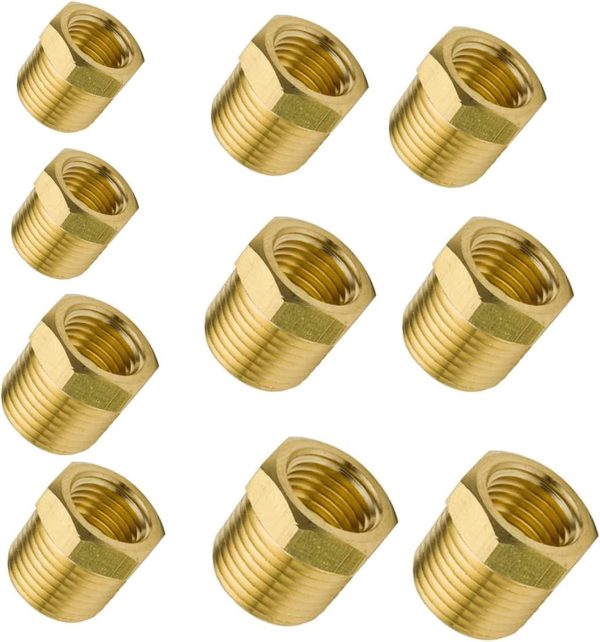 Legines Brass NPT Reducer Bushing Pipe Fittings 10 Pcs-0