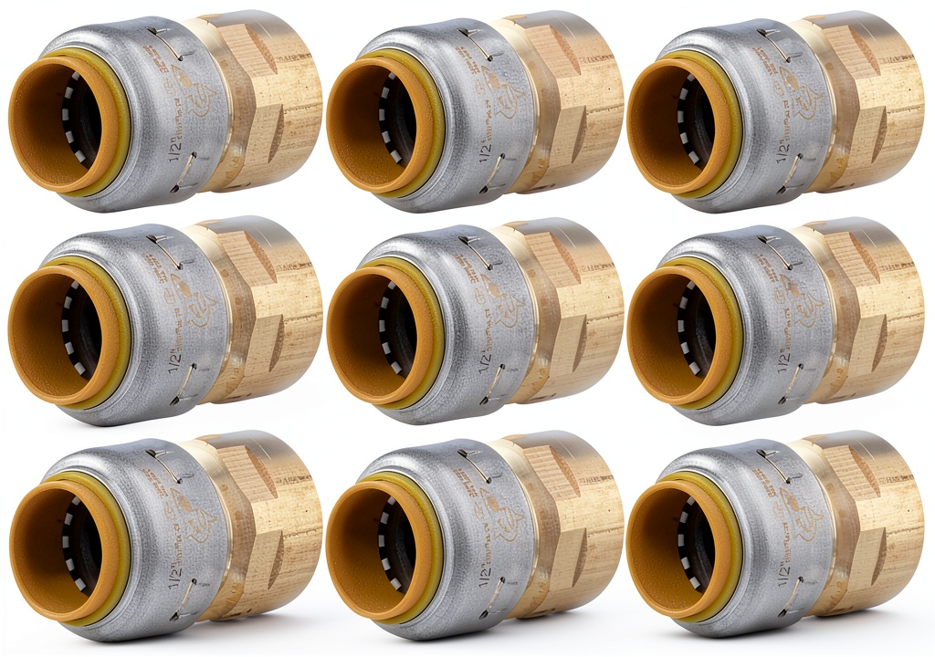 Installing SharkBite Brass Push Female Adapter Easy Installation on a wooden desk