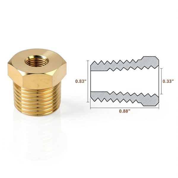 KOOTANS Brass Hex Bushing Pipe Fitting Reducer 4-Piece Kit-1