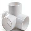 Zernmiarder PVC Pipe Fittings 4 Way Elbow White Industrial-6