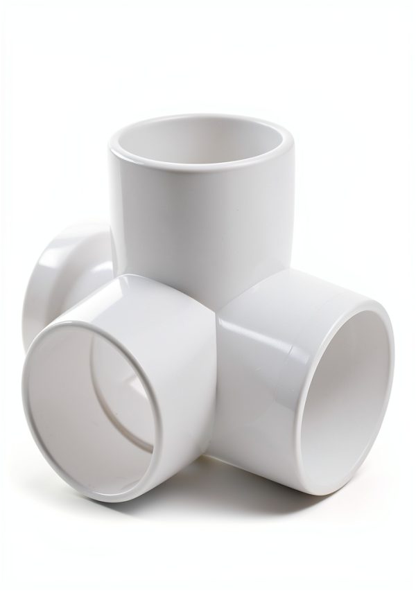 Zernmiarder PVC Pipe Fittings 4 Way Elbow White Industrial-6