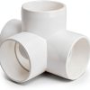 Zernmiarder PVC Pipe Fittings 4 Way Elbow White Industrial-0