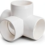 Zernmiarder PVC Pipe Fittings 4 Way Elbow White Industrial-0