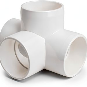 Zernmiarder PVC Pipe Fittings 4 Way Elbow White Industrial-0