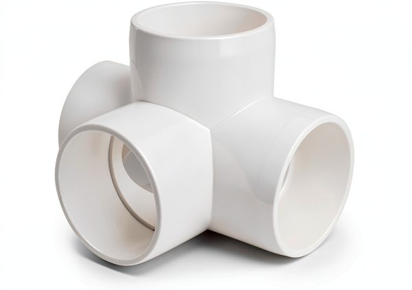 Zernmiarder PVC Pipe Fittings 4 Way Elbow White Industrial-0