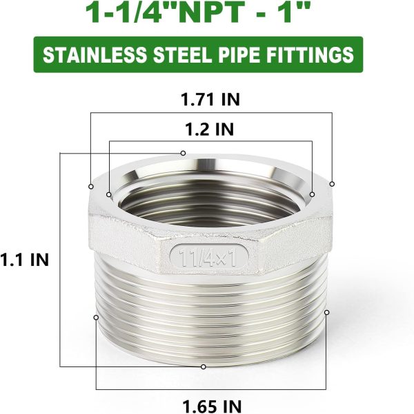 TAISHER Stainless Steel Reducer Hex Bushing Pipe Fitting-1