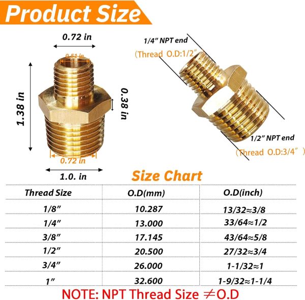 Gadoutcover Brass Nipple Reducer Pipe Fittings Industrial-1