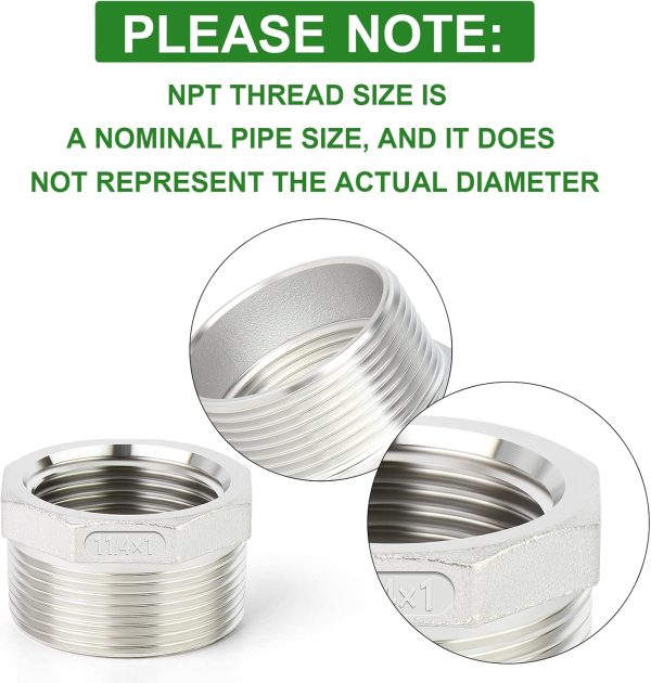 TAISHER Stainless Steel Reducer Hex Bushing Pipe Fitting-3
