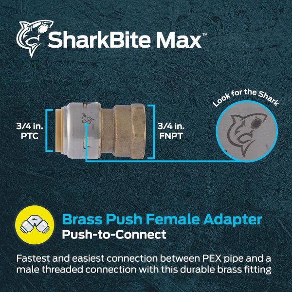 SharkBite Brass Push Female Adapter Plumbing Fitting PEX-1