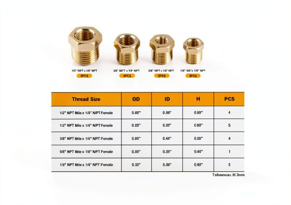 KOOTANS Brass Hex Bushing Kit 25 PCS Premium CA360 Forged-2