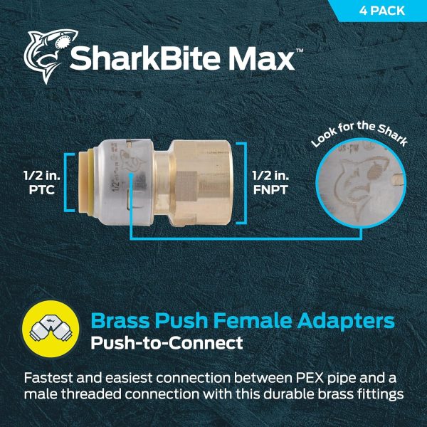 SharkBite Brass Push Female Adapter Lead Free Plumbing-1