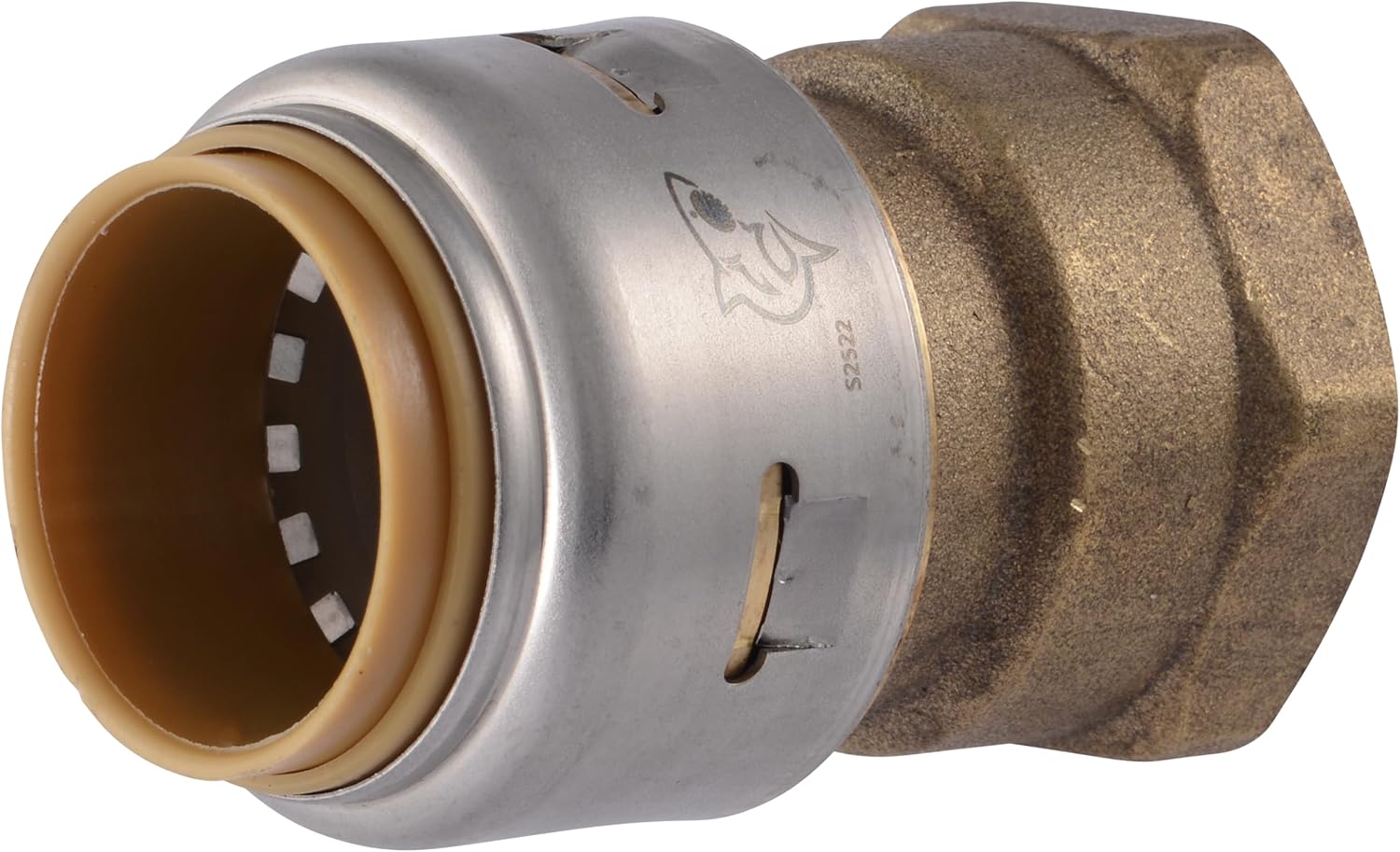 SharkBite Brass Push Female Adapter installed on PEX pipe