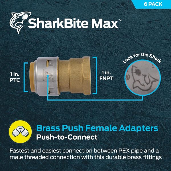 SharkBite Brass Push Female Adapter Pipe Fitting Tool Free-1