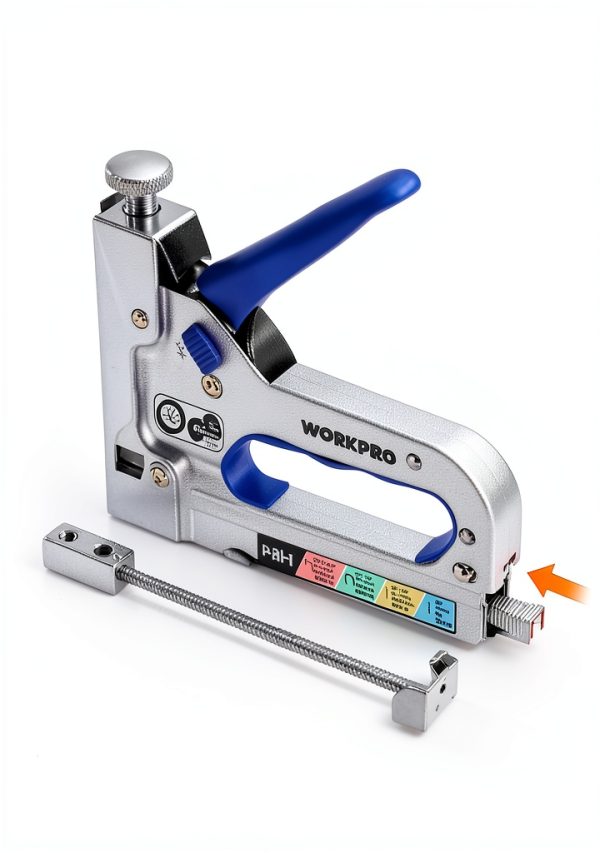 WORKPRO 4-in-1 Staple Gun Manual Brad Nailer with 2000 Staples Silver-6
