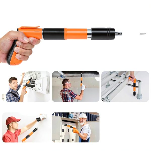 Concrete Nail Gun 5-Speed Adjustable Kit by JUSTHERE with 120 Nails-6