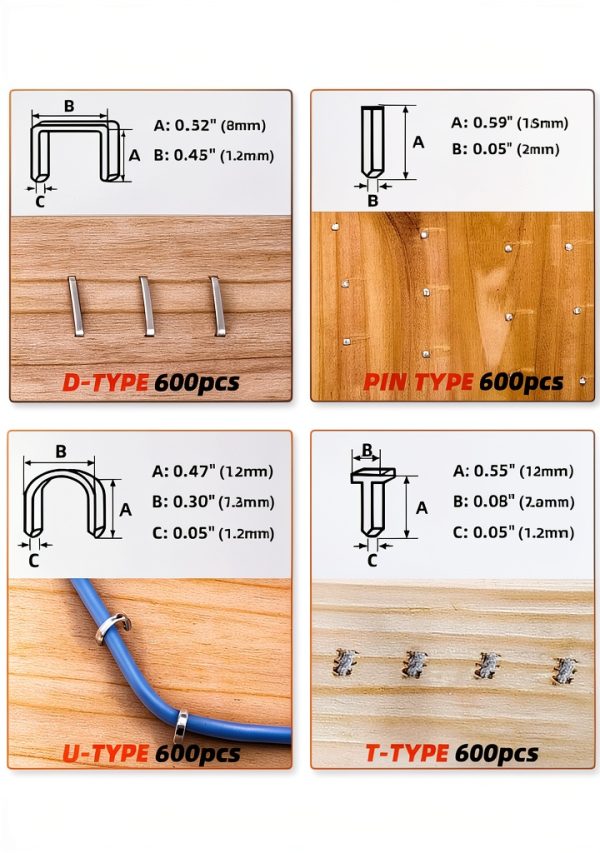 Heavy Duty 4-in-1 Staple Nailer DIFFLIFE 2400 Staples Manual Adjust-2