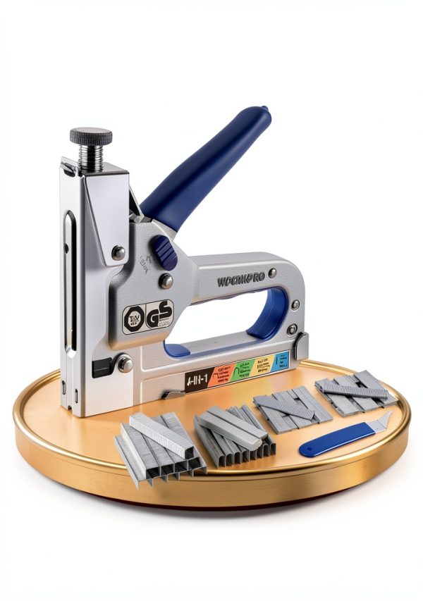 WORKPRO 4-in-1 Staple Gun Manual Brad Nailer with 2000 Staples Silver-1