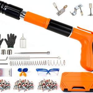 Concrete Nail Gun 5-Speed Adjustable Kit by JUSTHERE with 120 Nails-0