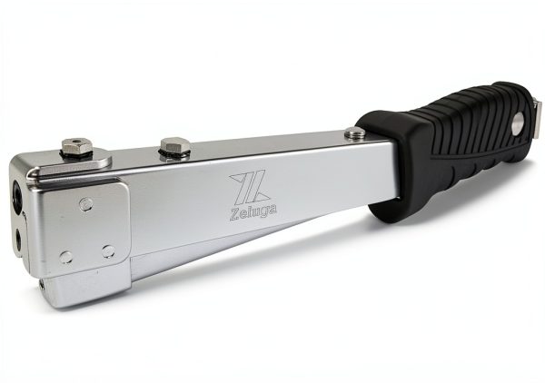 Heavy Duty Steel Hammer Tacker by Zeluga - Anti-Jam Magazine, Black-2