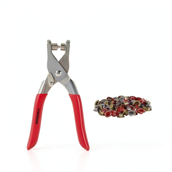 Arrow GEPK532 Eyelet Tool Kit 100 Gold and Silver 5/32" Eyelets-2