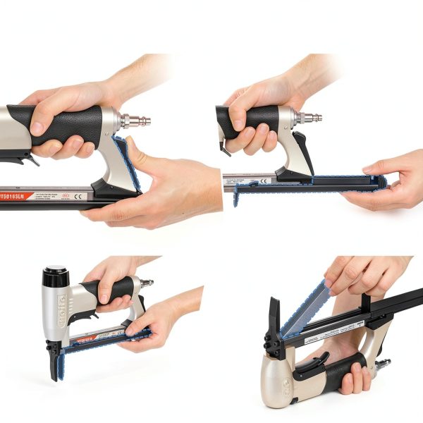 Upholstery Staple Gun by meite MT5016SLN Silver Pneumatic Stapler-3