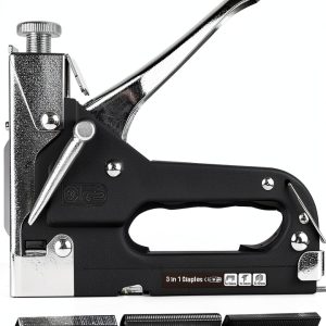 Staple Gun Edward Tools 3-in-1 Heavy Duty with 600 Clear Staples-0