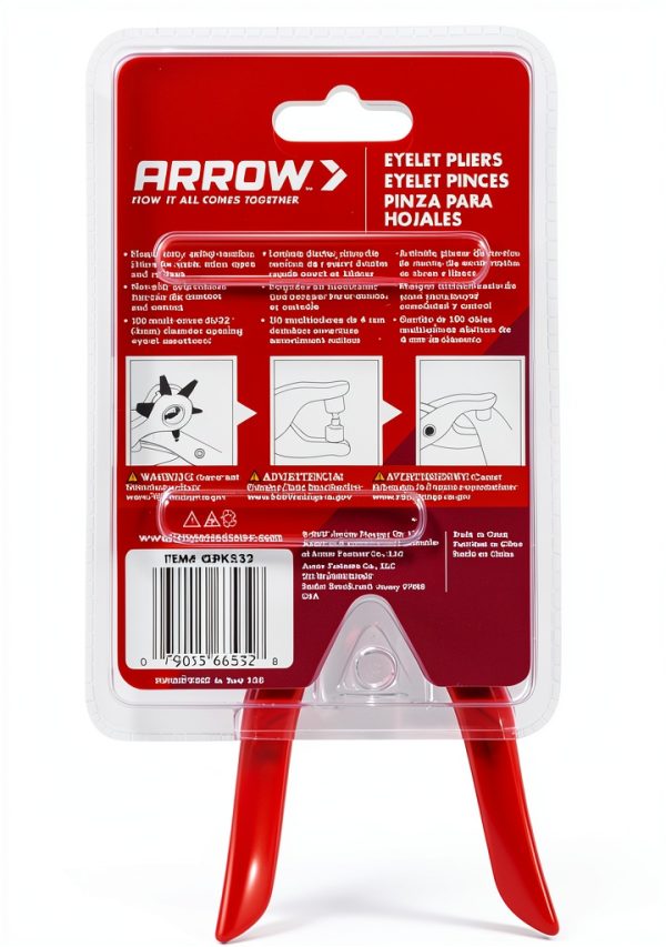 Arrow GEPK532 Eyelet Tool Kit 100 Gold and Silver 5/32" Eyelets-7