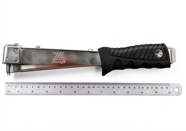 Heavy Duty Steel Hammer Tacker by Zeluga - Anti-Jam Magazine, Black-3
