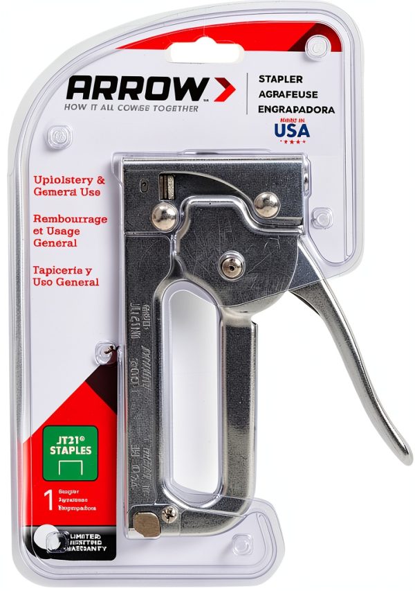 Arrow JT21CM Light Duty Staple Gun - Chrome, Fits 1/4, 5/16, 3/8-7