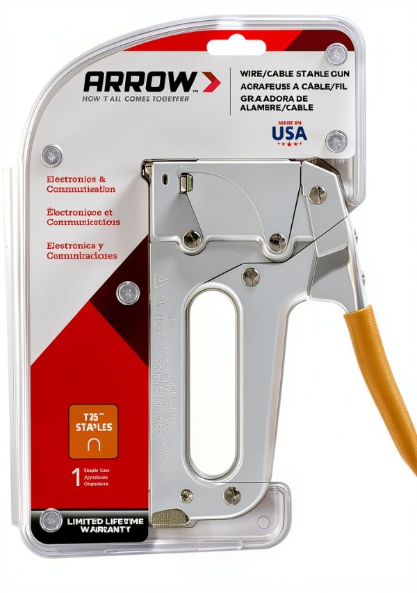 Arrow T25 Heavy Duty Staple Gun for Low Voltage Cables and Wires up to 1/4-Inch Diameter - Silver-7