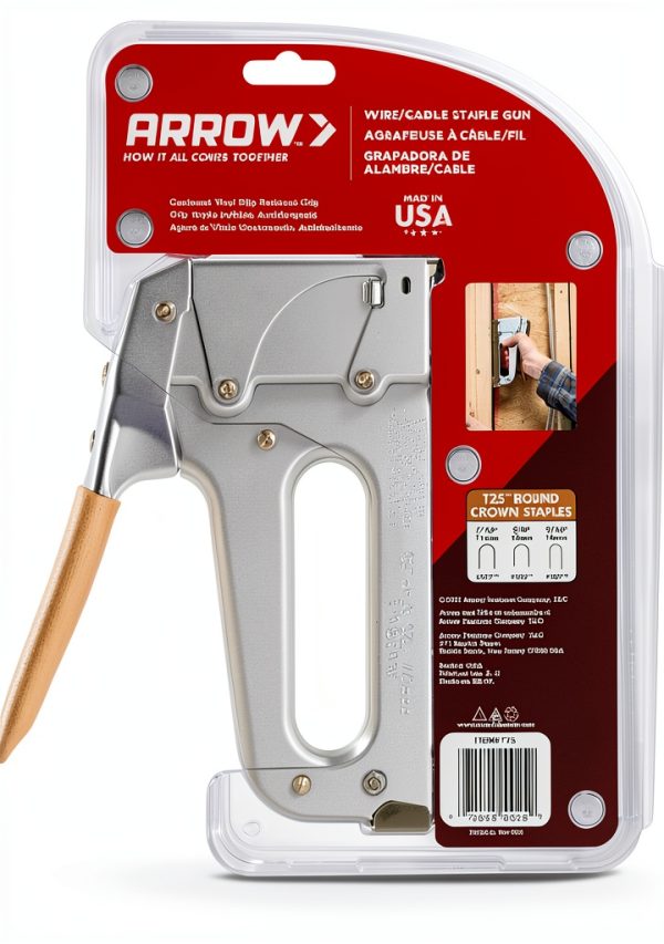 Arrow T25 Heavy Duty Staple Gun for Low Voltage Cables and Wires up to 1/4-Inch Diameter - Silver-8